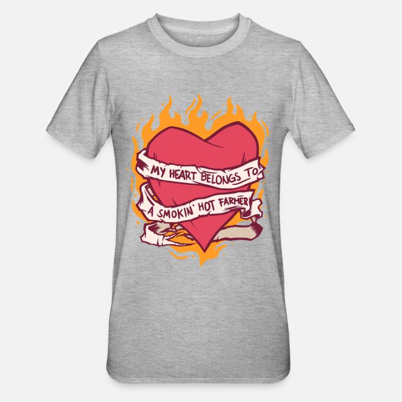 Ehefrau eines Bauern Mutter - Unisex Polycotton T-Shirt - Grau meliert