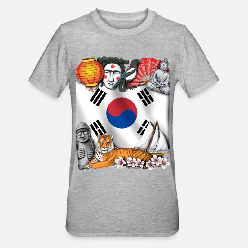 Corée du Sud - T-shirt polycoton Unisexe - gris chiné