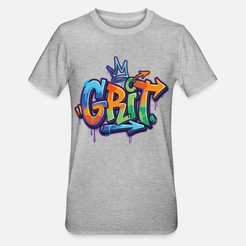 Motivation du graffiti de grain - T-shirt polycoton Unisexe - gris chiné