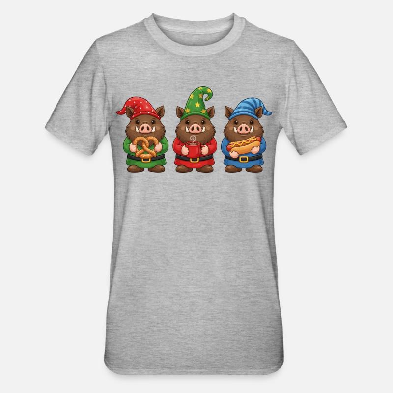 Wild Boar Christmas Hunter Boar - Unisex Polycotton T-Shirt - heather grey