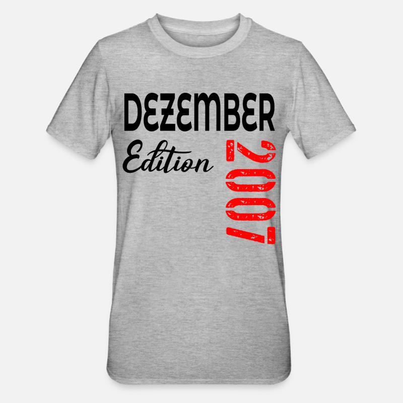 19e anniversaire décembre 2007 - T-shirt polycoton Unisexe - gris chiné