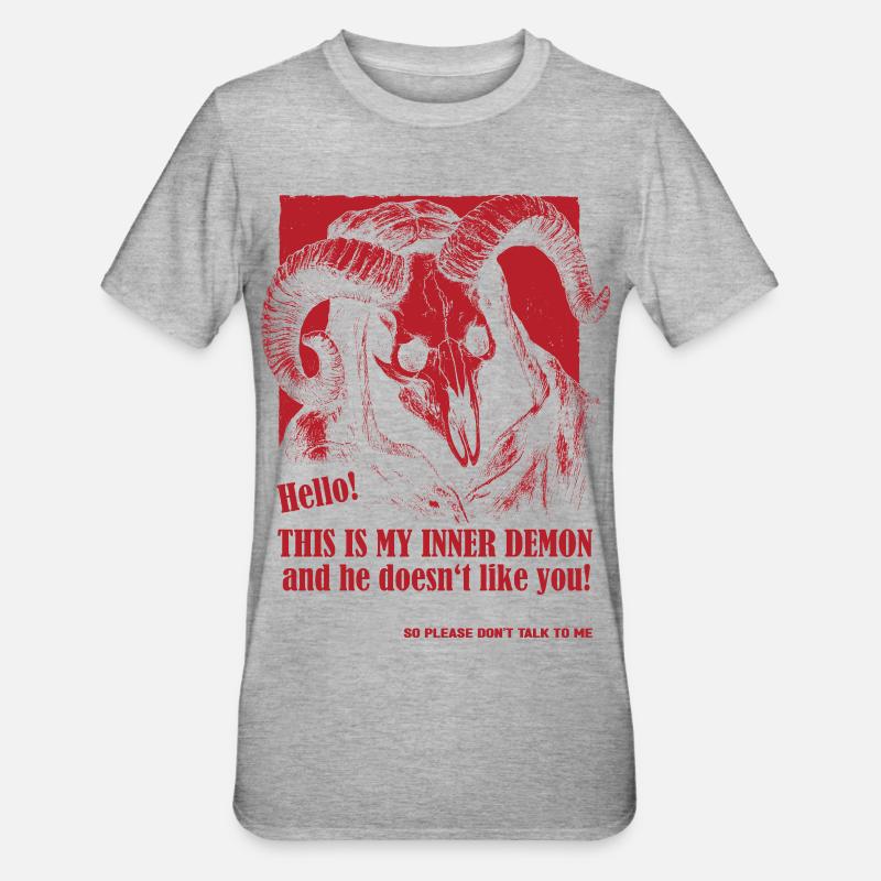 Mein Innerer Dämon - Unisex Polycotton T-Shirt - Grau meliert