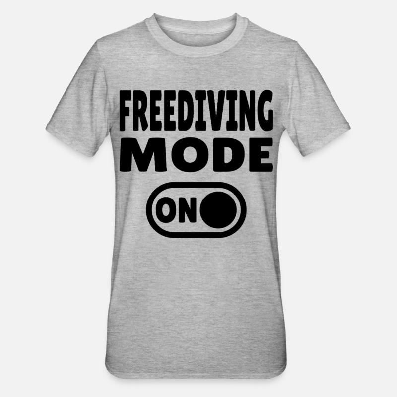 Freediving Mode ON - Taucher - Unisex Polycotton T-Shirt - Grau meliert