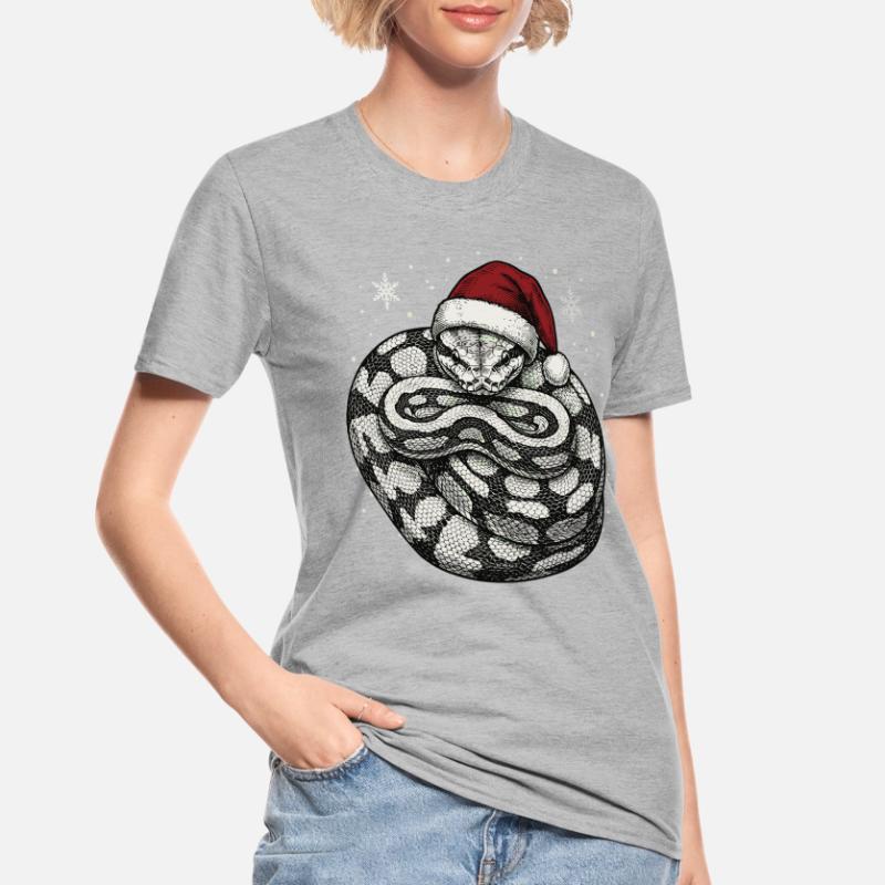 Königspython Weihnachten Ball Python Schlange Unisex Polycotton T-Shirt