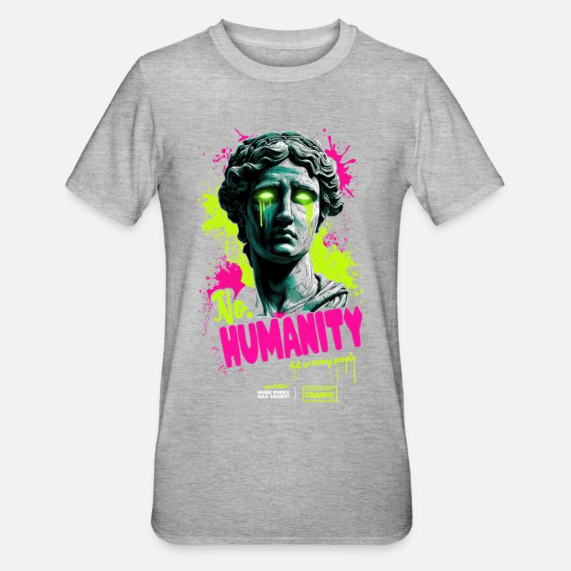 pas d’humanité - T-shirt polycoton Unisexe - gris chiné
