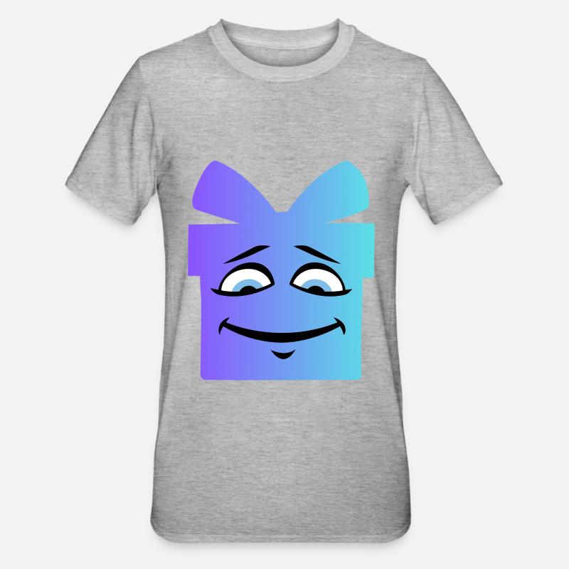 Gradient Smiling Gift Box - Unisex Polycotton T-Shirt - heather grey