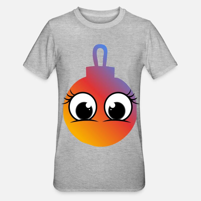 Boule Joie Gradient Yeux Grands - T-shirt polycoton Unisexe - gris chiné