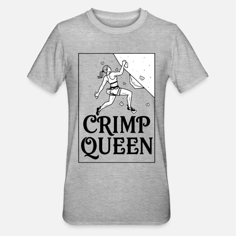Graphique d’aventure d’escalade Crimp Queen - T-shirt polycoton Unisexe - gris chiné