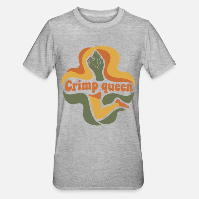 Grimpeur de bloc escaladeur Crimp Queen - T-shirt polycoton Unisexe - gris chiné