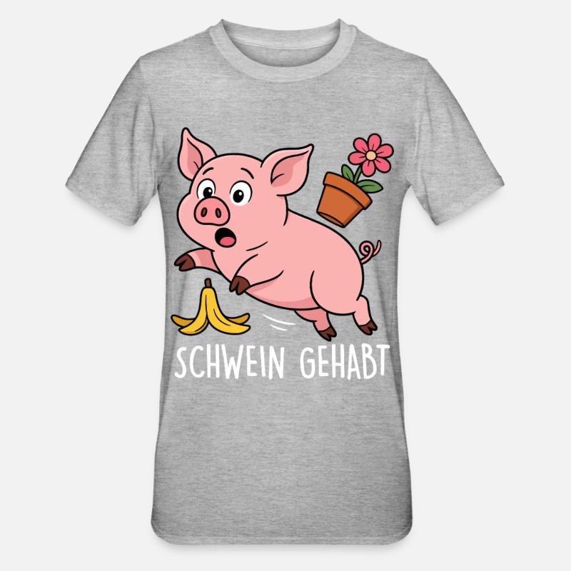 COCHON - T-shirt polycoton Unisexe - gris chiné