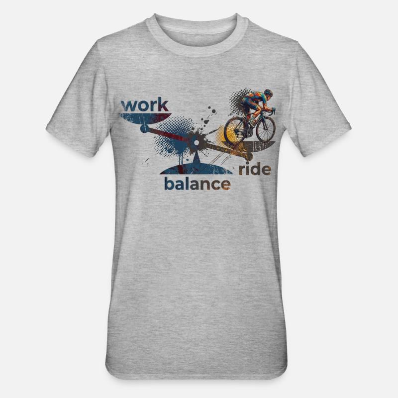 Travail - Roulée - Équilibre : Faites attention ! - T-shirt polycoton Unisexe - gris chiné