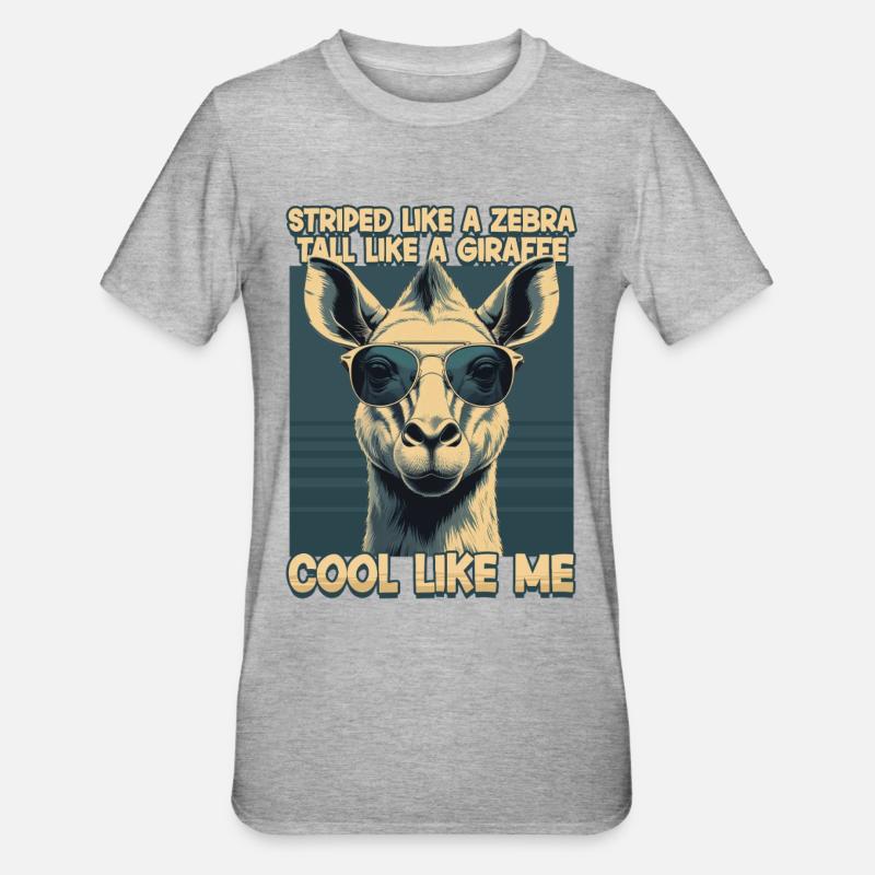 Okapi Animal - T-shirt polycoton Unisexe - gris chiné