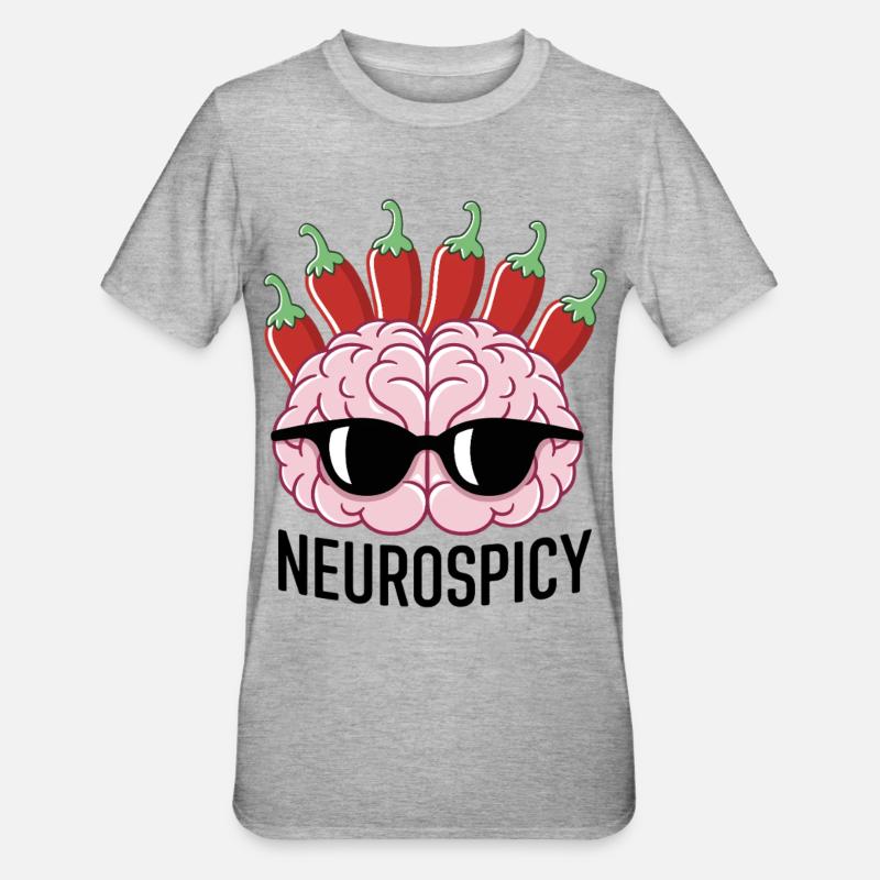 Pepper Brain mit Sonnenbrille - Unisex Polycotton T-Shirt - Grau meliert
