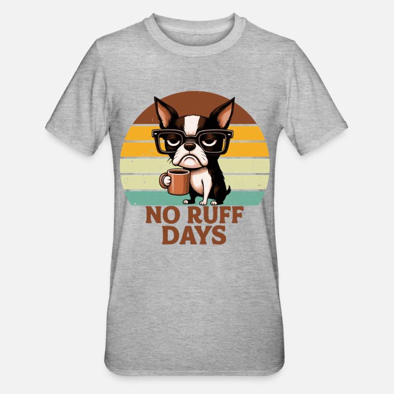 No Ruff Days Hund Kaffee - Unisex Polycotton T-Shirt - Grau meliert
