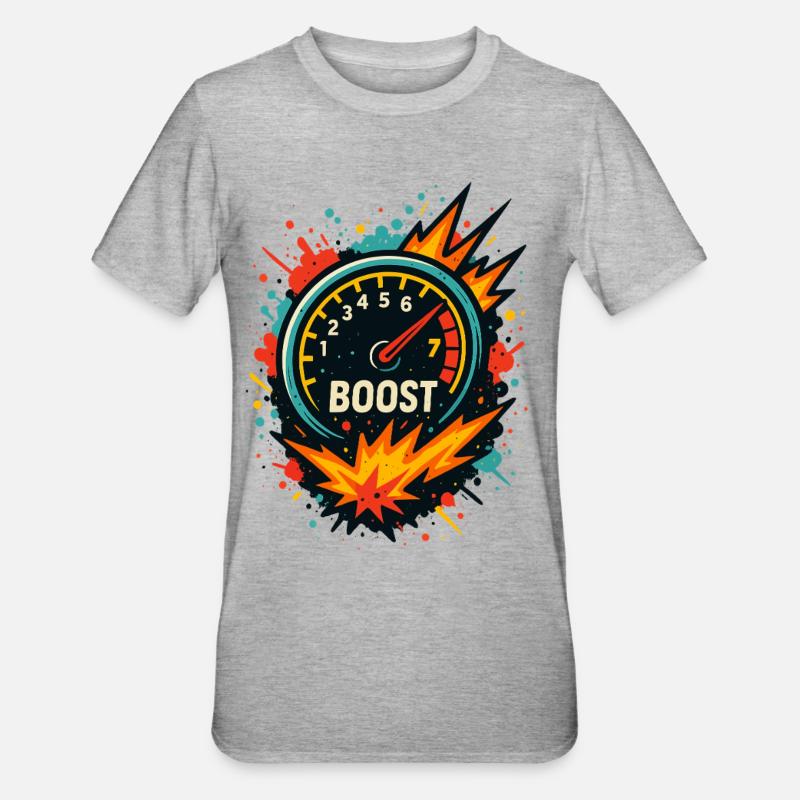 Boost Display Explosive, Turbo Tuning Shirt - Unisex Polycotton T-Shirt - heather grey