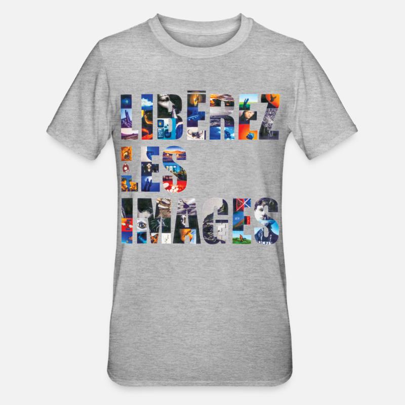 LIBÉREZ LES IMAGE - let's talk - T-shirt polycoton Unisexe - gris chiné