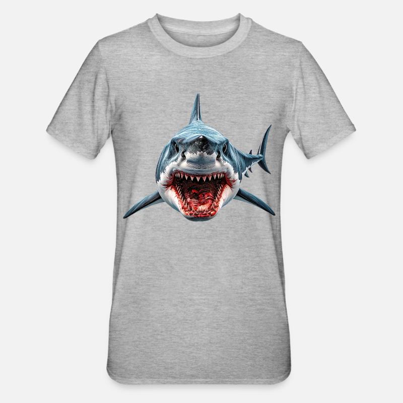 Requin - T-shirt polycoton Unisexe - gris chiné