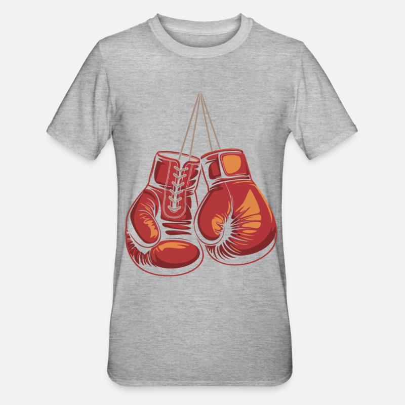 Illustration des gants de boxe rouges - T-shirt polycoton Unisexe - gris chiné