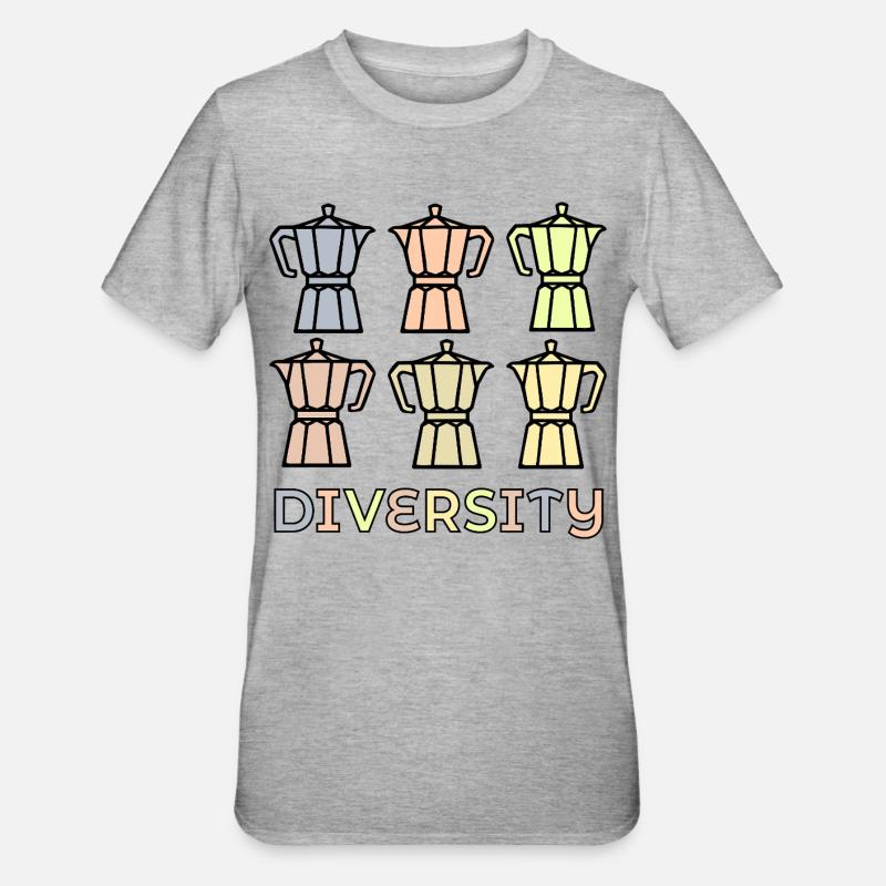 Diversité du café espresso - T-shirt polycoton Unisexe - gris chiné