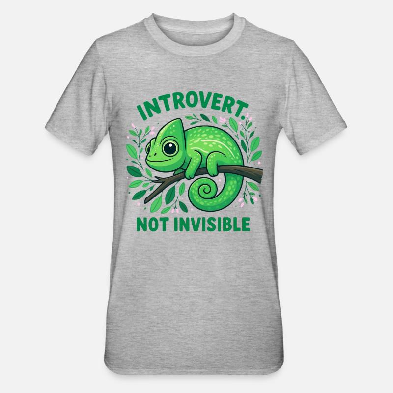 Caméléon introverti - T-shirt polycoton Unisexe - gris chiné