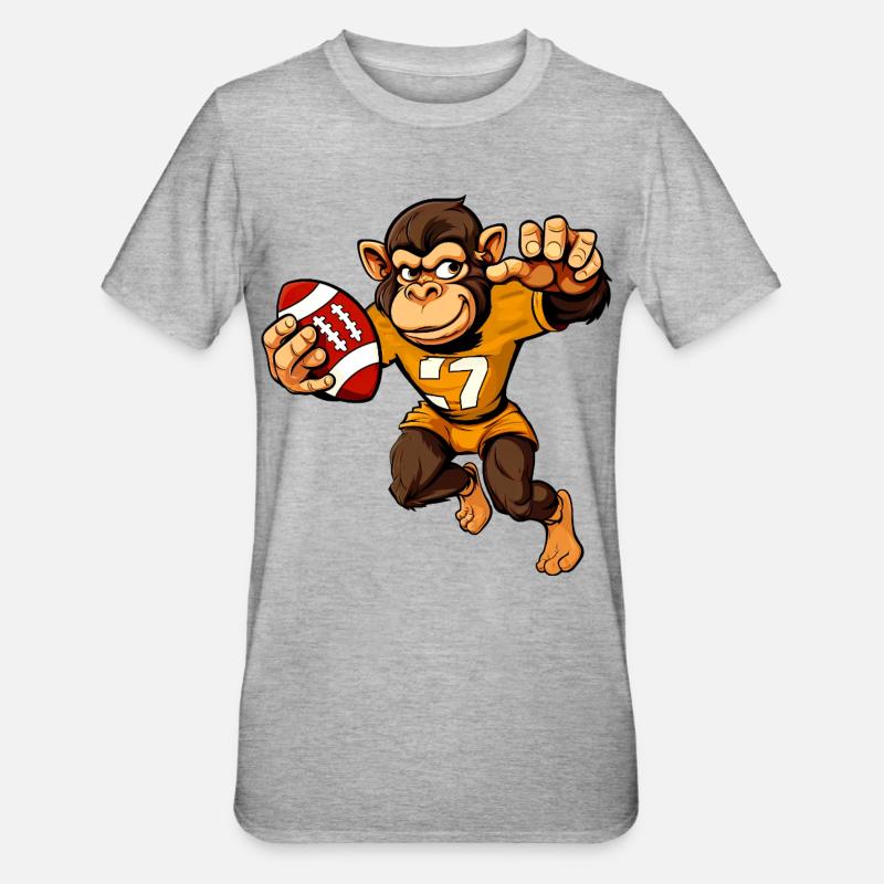 Monkeys Rugby - Unisex Polycotton T-Shirt - heather grey