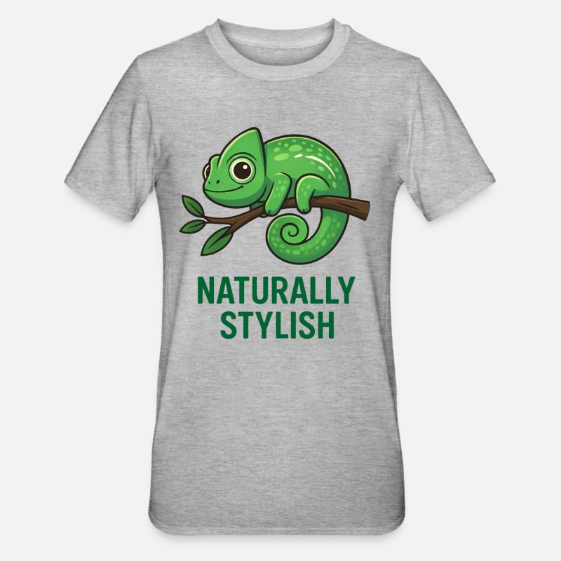 Caméléon élégant - T-shirt polycoton Unisexe - gris chiné