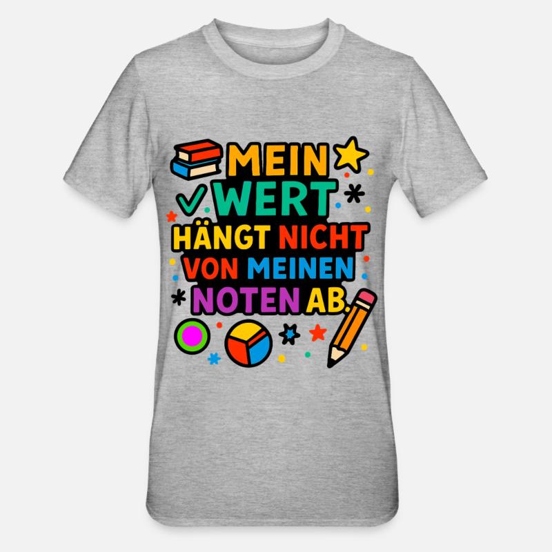 Ma valeur compte, pas mes notes - T-shirt polycoton Unisexe - gris chiné