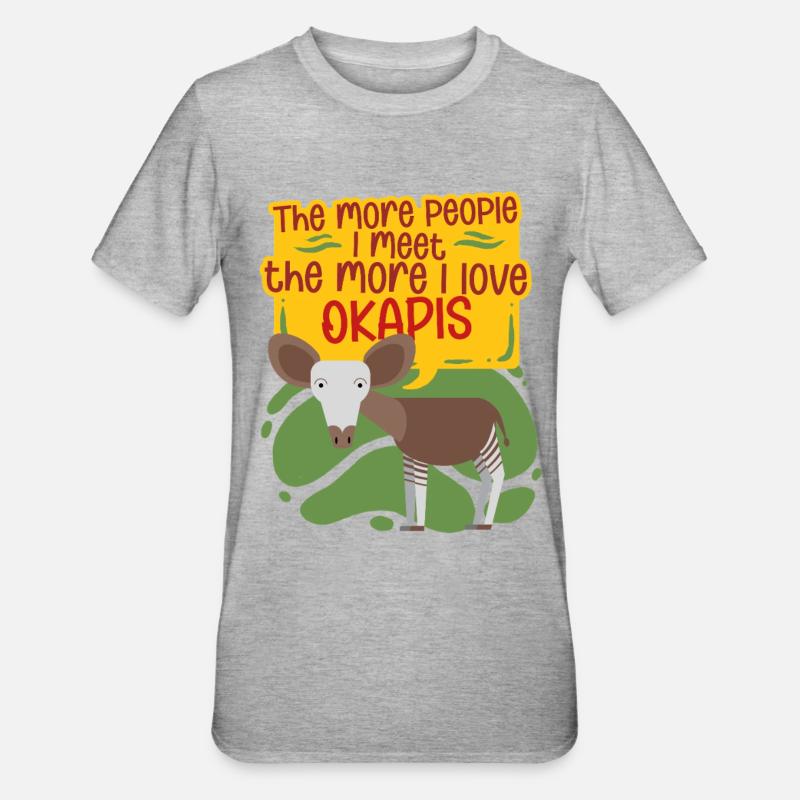 Okapi Animal - Unisex Polycotton T-Shirt - heather grey