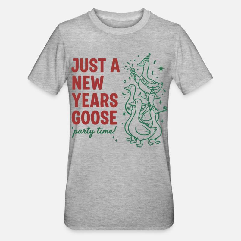 Nur eine Silvester-Gänseparty 2026 - Unisex Polycotton T-Shirt - Grau meliert