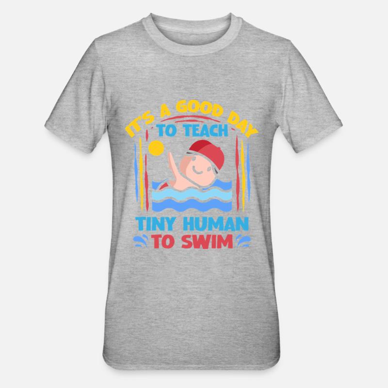 Schwimmlehrer Teaching Tiny Humans To Swim - Unisex Polycotton T-Shirt - Grau meliert