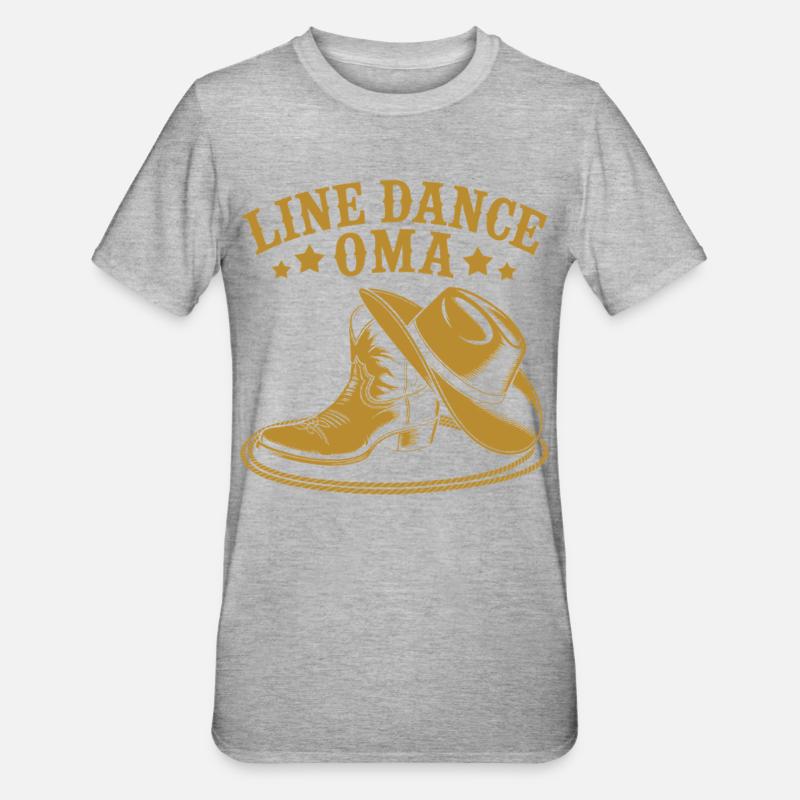 Line Dance Oma Boots - Unisex Polycotton T-Shirt - Grau meliert