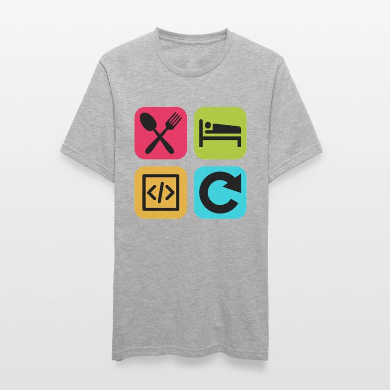 Manger Dormir Code Répéter Citation drôle Dev T-shirt polycoton Unisexe