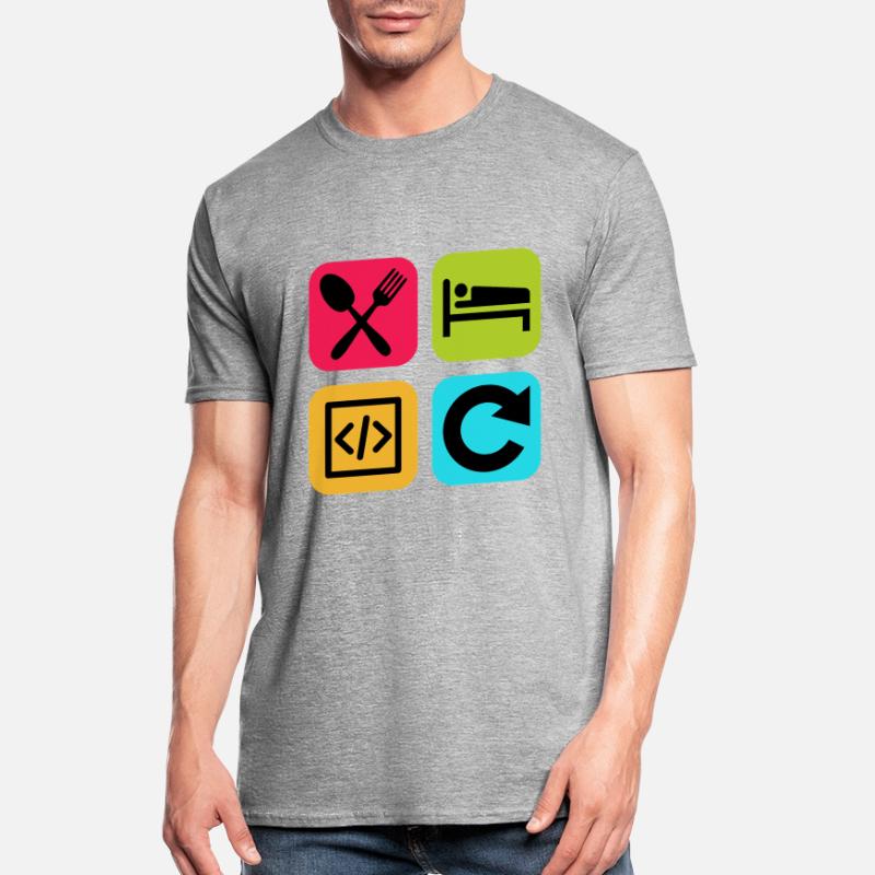 Manger Dormir Code Répéter Citation drôle Dev T-shirt polycoton Unisexe