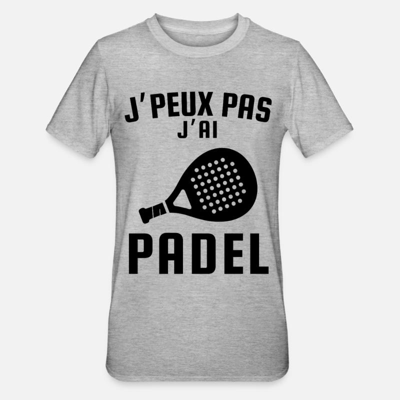 I can't I have padel - Unisex Polycotton T-Shirt - heather grey