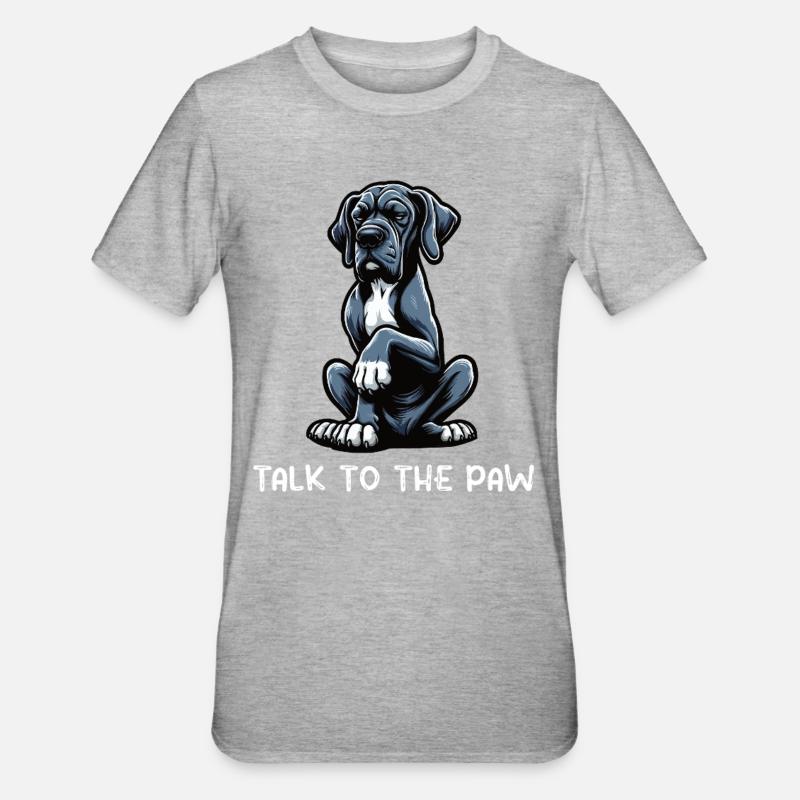 Parle au Paw Great Dane - T-shirt polycoton Unisexe - gris chiné
