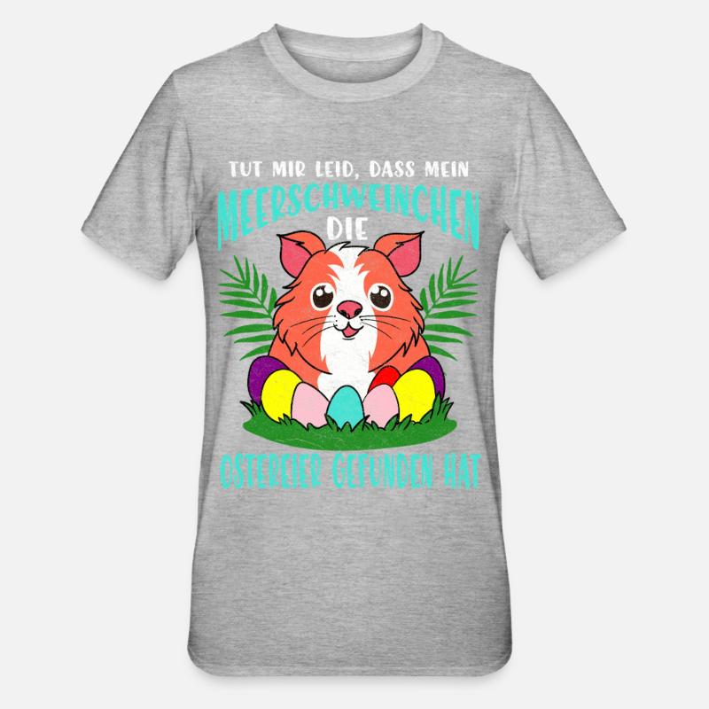 Guinea Pig Easter Eggs Parade - Unisex Polycotton T-Shirt - heather grey