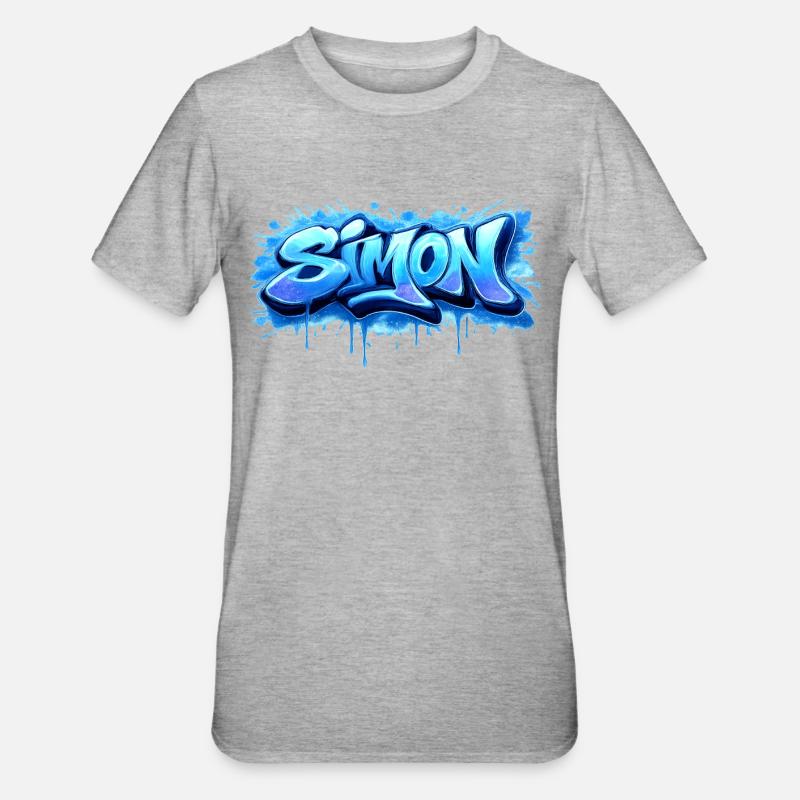 Graffiti SIMON Name Gift Ideal Printable - Unisex Polycotton T-Shirt - heather grey