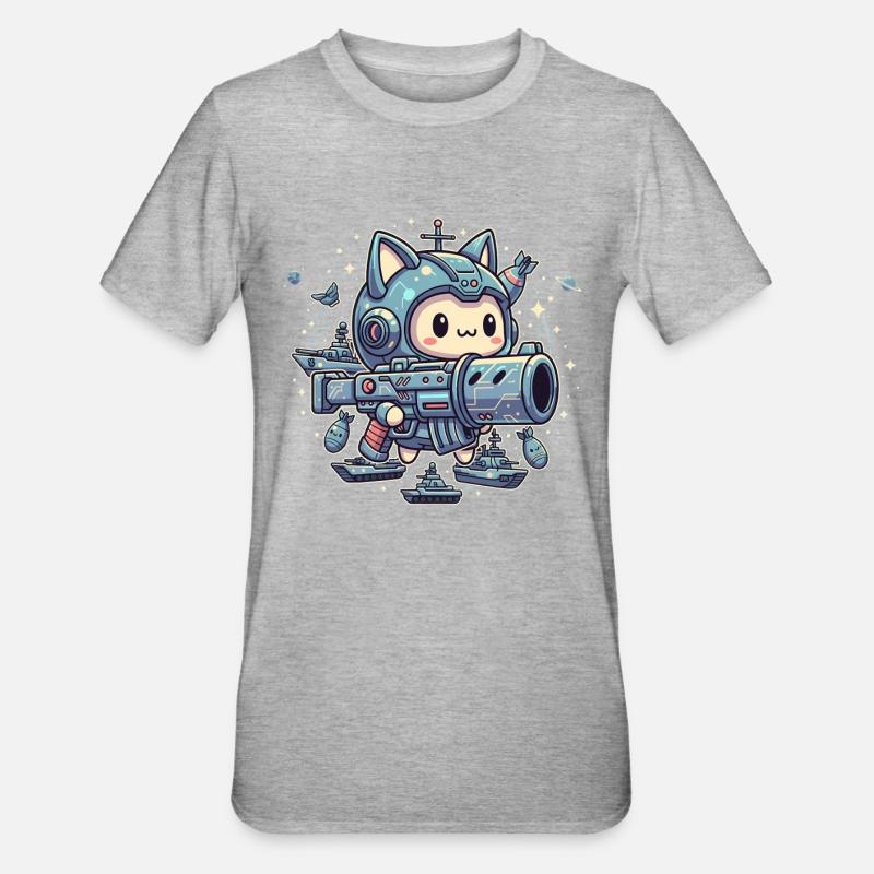 Guerrier Mignon de l’Espace - T-shirt polycoton Unisexe - gris chiné