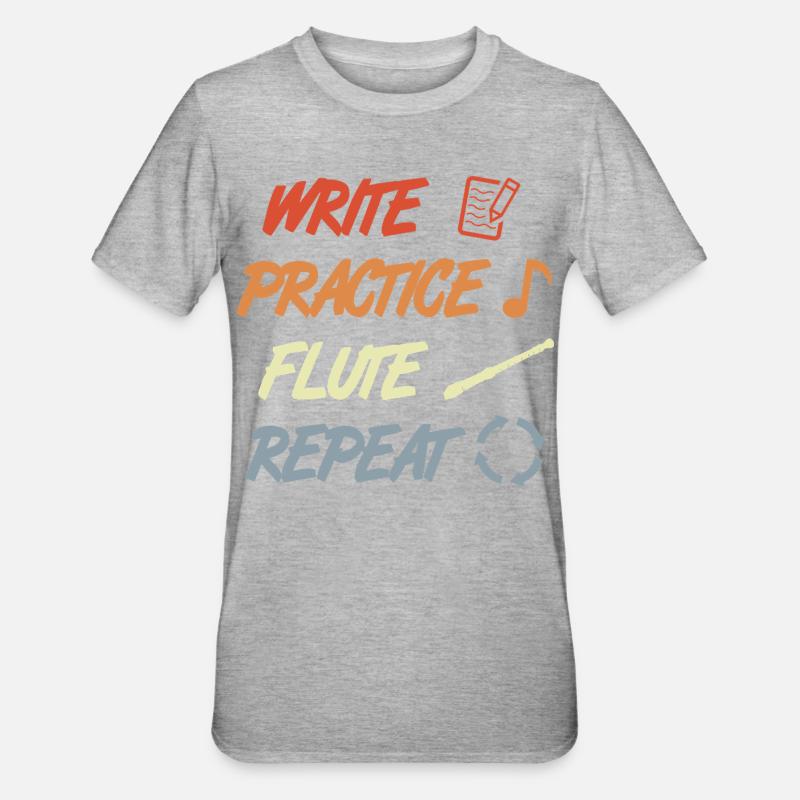 Write Practice Flute Repeat - Unisex Polycotton T-Shirt - heather grey