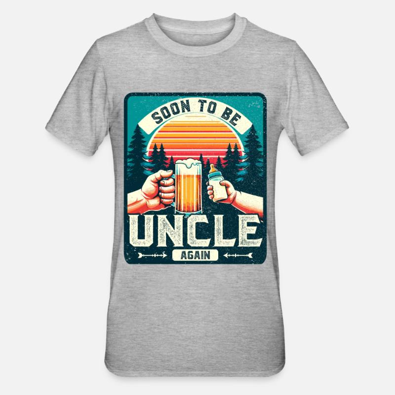 Uncle again, uncle-to-be, future uncle - Unisex Polycotton T-Shirt - heather grey