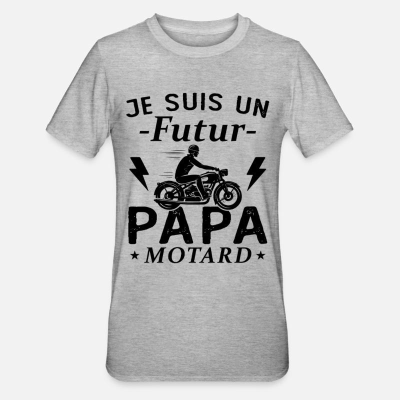 Ich bin ein werdender Biker-Vater - Unisex Polycotton T-Shirt - Grau meliert
