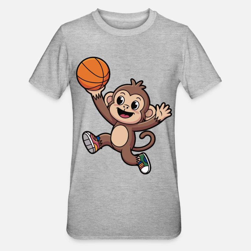 Basket en dunking singe - T-shirt polycoton Unisexe - gris chiné