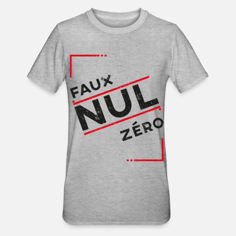 Gefälschtes Zero Zero-Replika-T-Shirt Ihres Komikers - Unisex Polycotton T-Shirt - Grau meliert