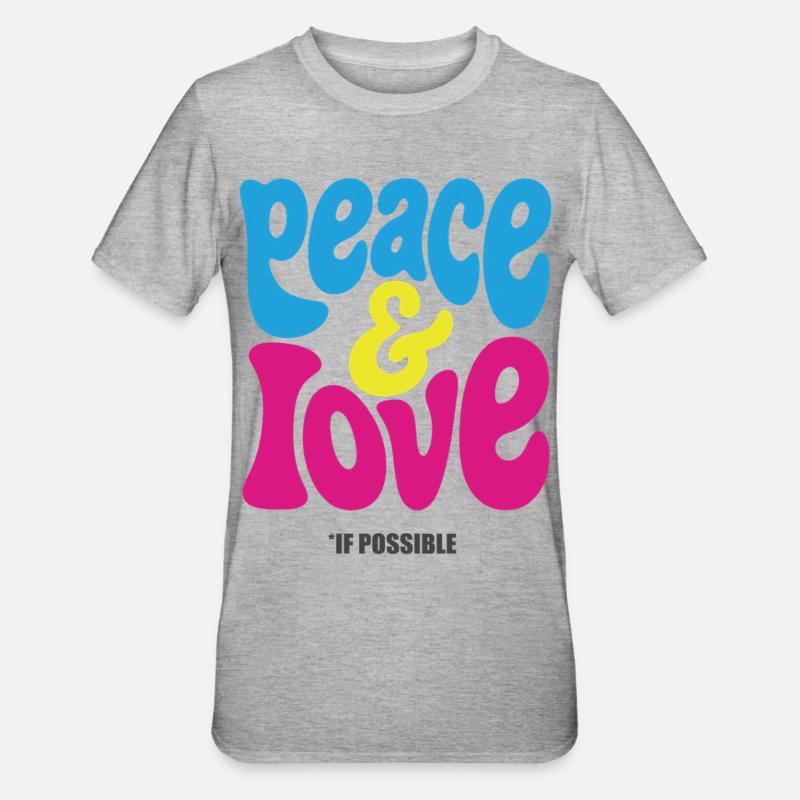 PEACE LOVE #4 - let's talk - T-shirt polycoton Unisexe - gris chiné
