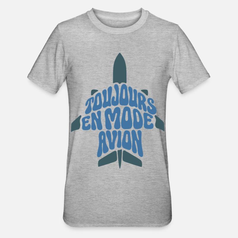  MODE AVION - let's talk - T-shirt polycoton Unisexe - gris chiné