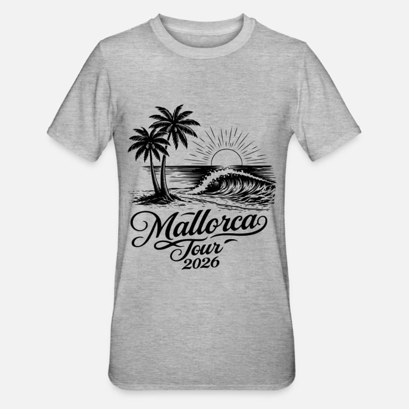 Tournée de Majorque 2026 - T-shirt polycoton Unisexe - gris chiné