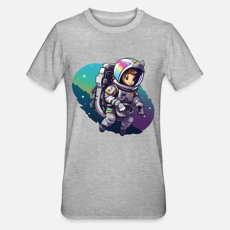 Astronaute d’aventure spatiale - T-shirt polycoton Unisexe - gris chiné
