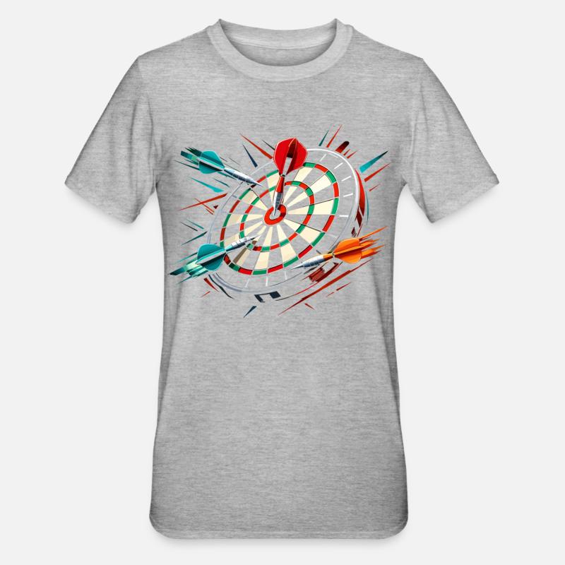 Cadeau drôle de fléchettes - T-shirt polycoton Unisexe - gris chiné