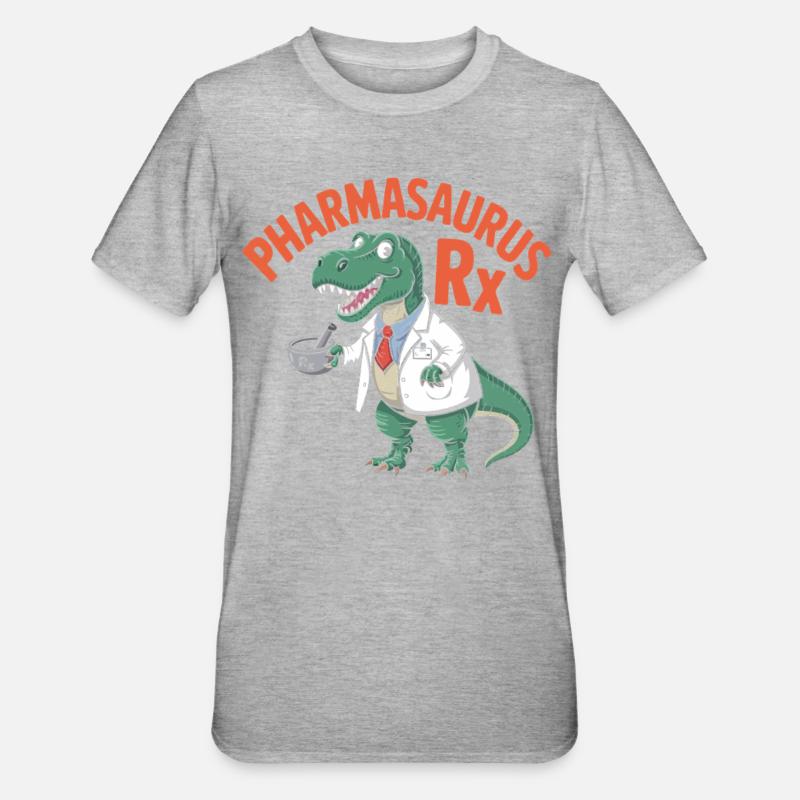 PharmaSaurus RX Doktoralligator - Unisex Polycotton T-Shirt - Grau meliert