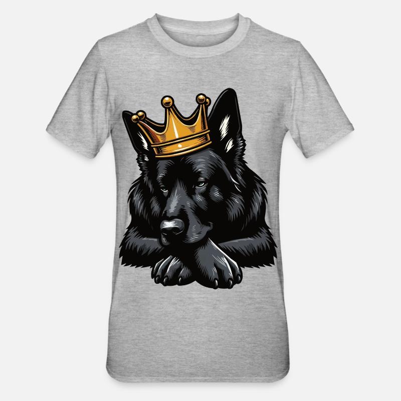 Proprietario di pastore tedesco nero - Maglietta unisex, mix cotone e poliestere - grigio melange